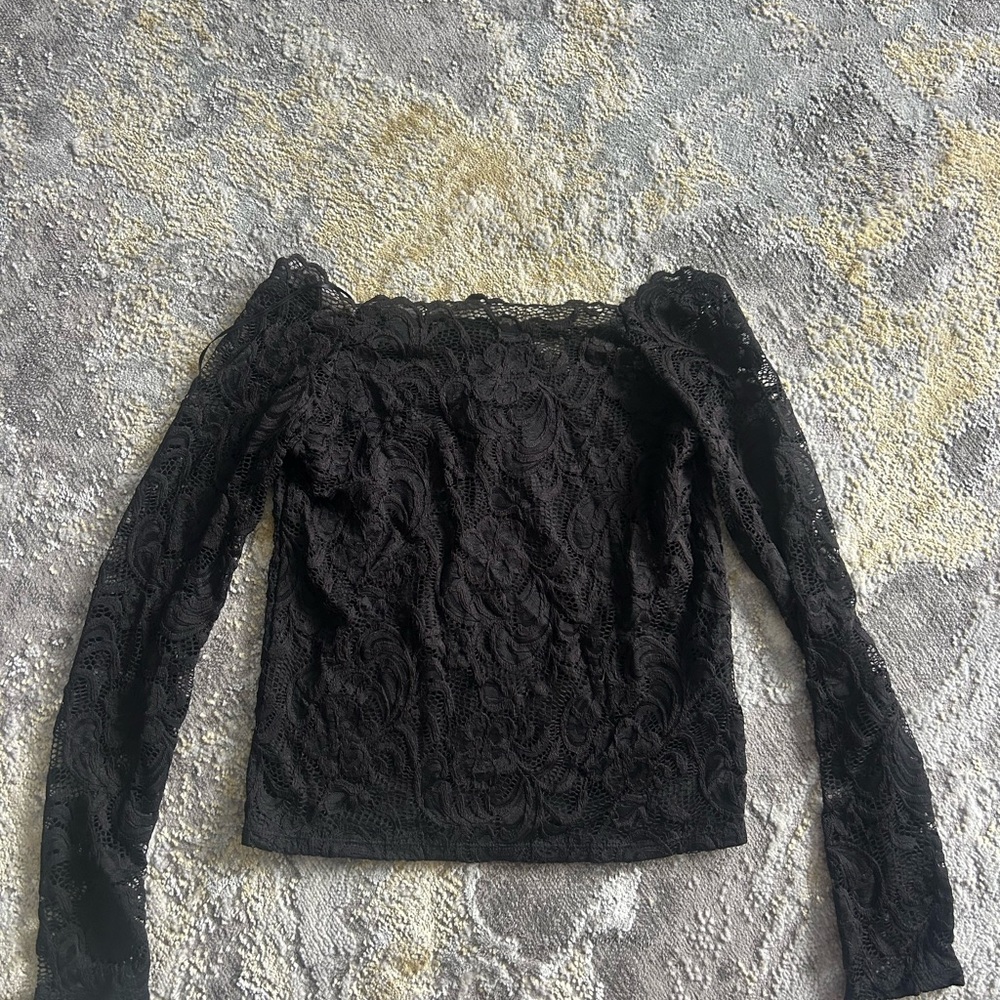 Chic Black Lace Women's Blouse